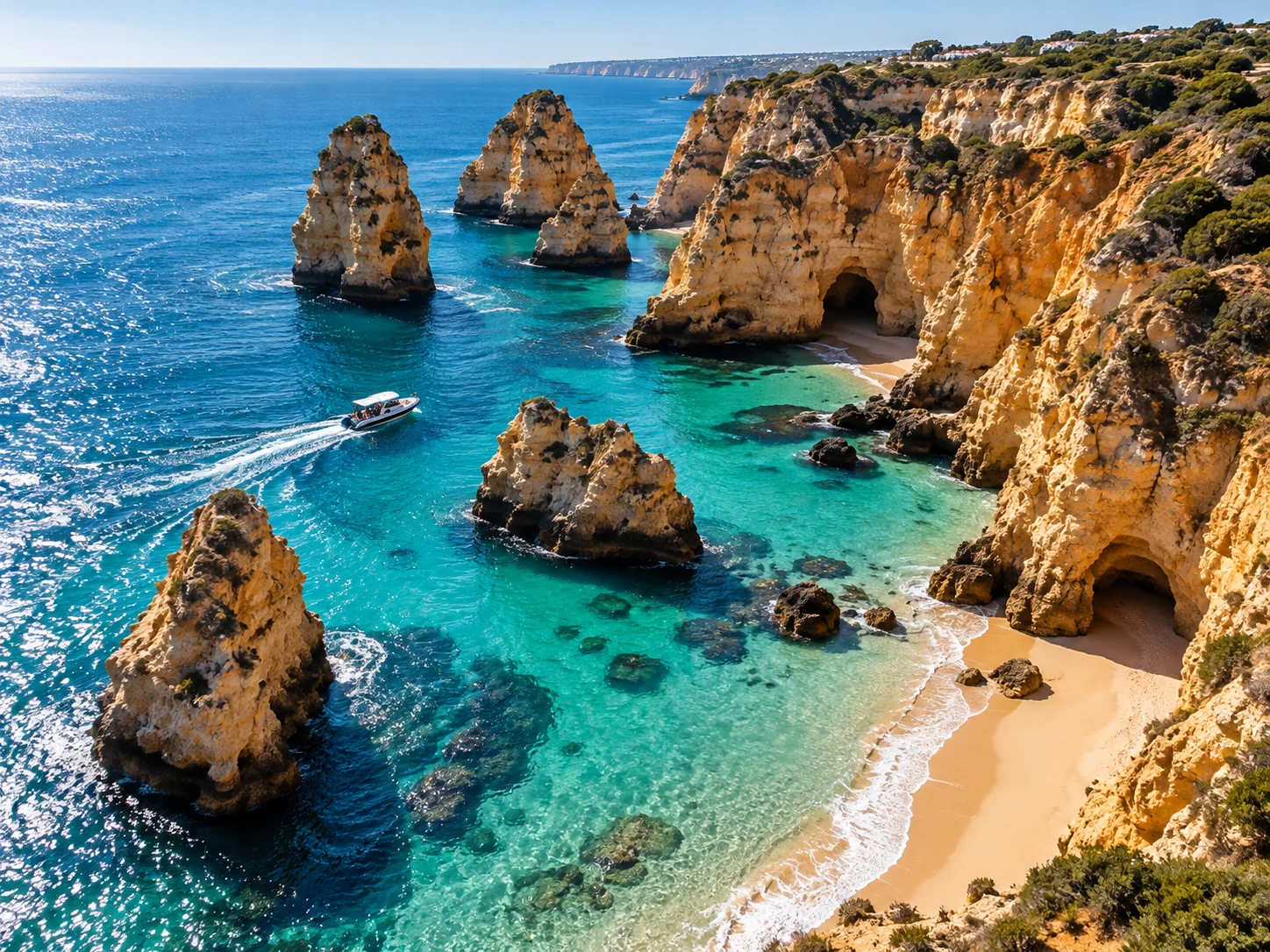 Limestone coves and clear water at Lagos