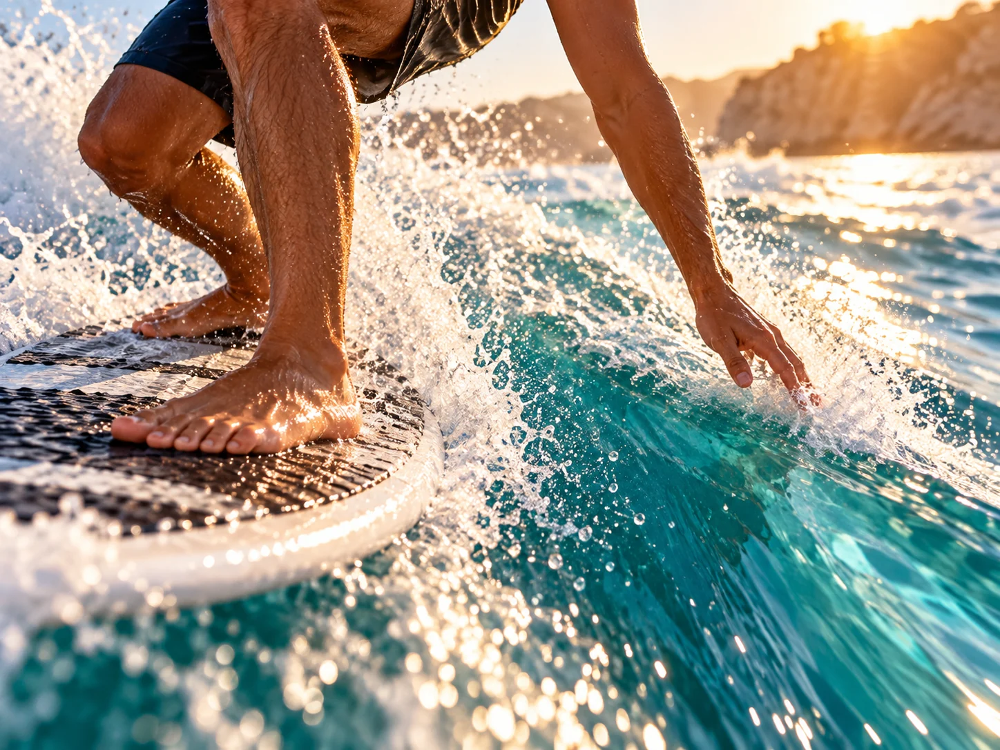 Close-up of a board on the wake