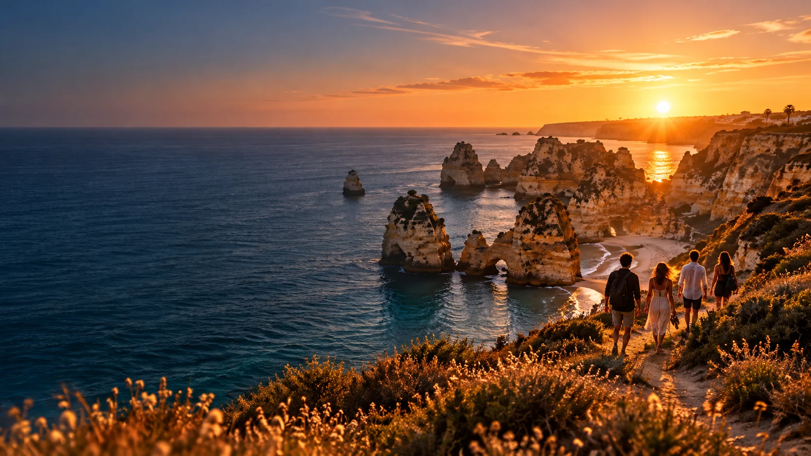 The cliff trail above the sea